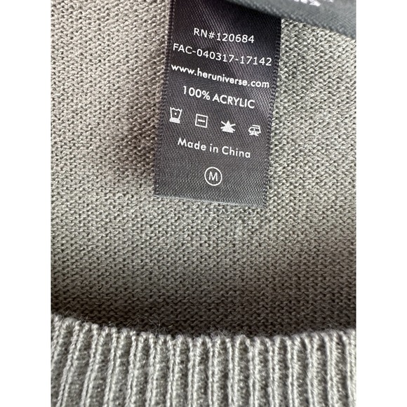 Her Universe Princess Mononoke Mask Sweater Lightweight Gray Size Medium - Picture 8 of 12